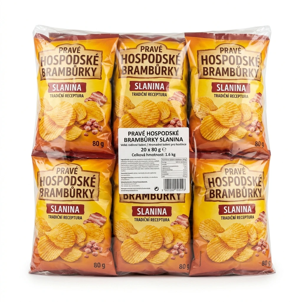 Pravé hospodské Brambůrky slanina 20 x 80 g