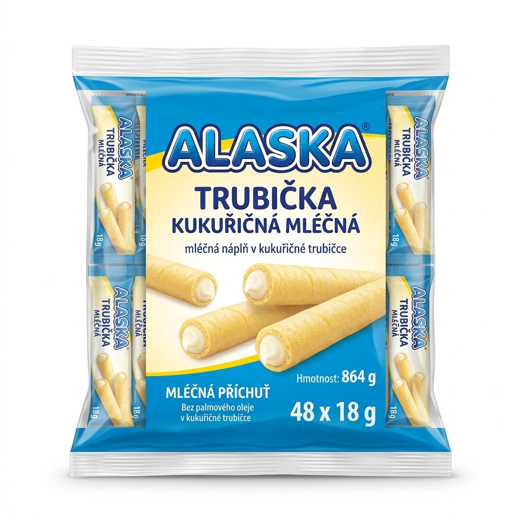 Alaska Trubička kukuřičná mléčná 48 x 18 g