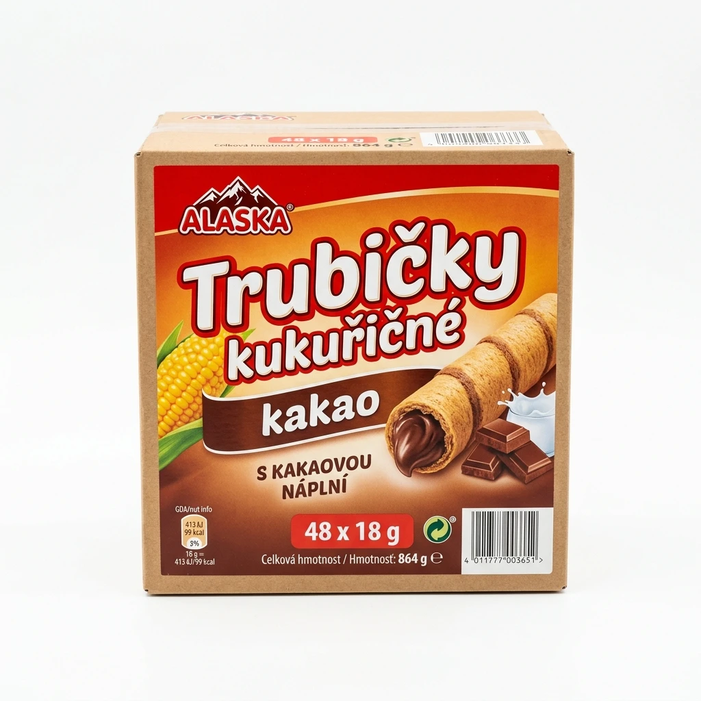 Alaska Trubička kukuřičná kakao 48 x 18 g