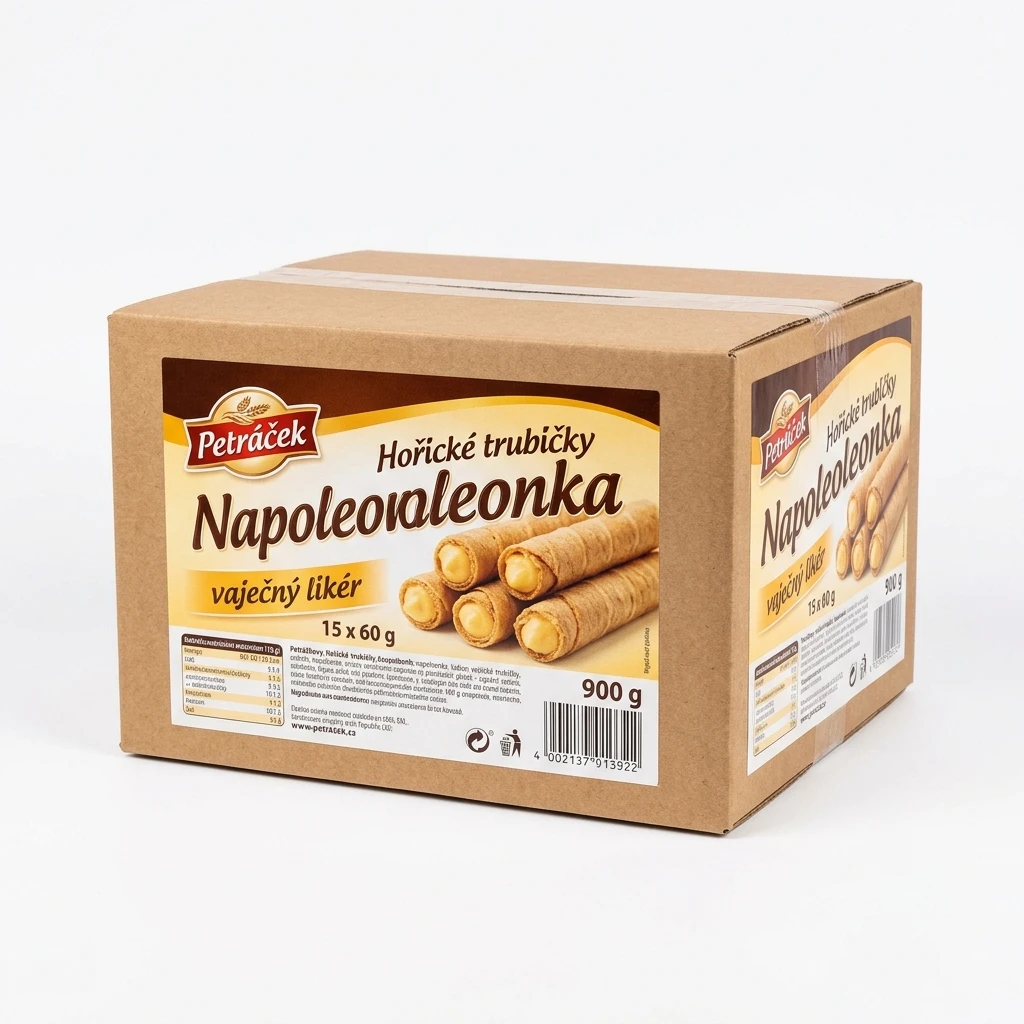 Petráčkovy Hořické trubičky Napoleonka vaječný likér 15 x 60 g