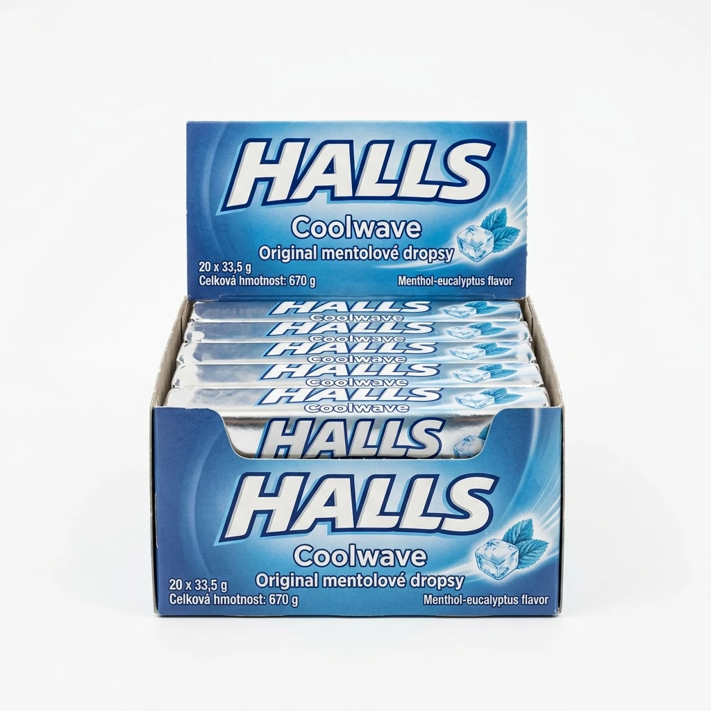 HALLS Coolwave Original mentolové dropsy 20 x 33,5 g