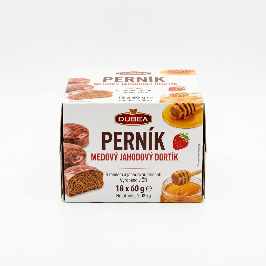 Dubea Perník medový jahodový dortík 18 x 60 g