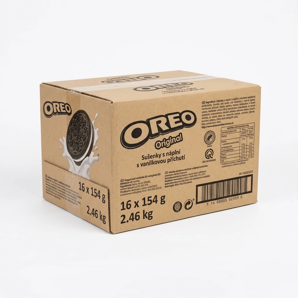 OREO Original Sušenky s náplní s vanilkovou příchutí 16 x 154 g