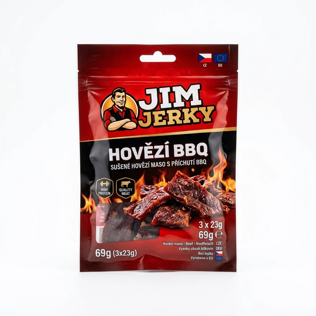 JIM JERKY hovězí BBQ 3 x 23 g