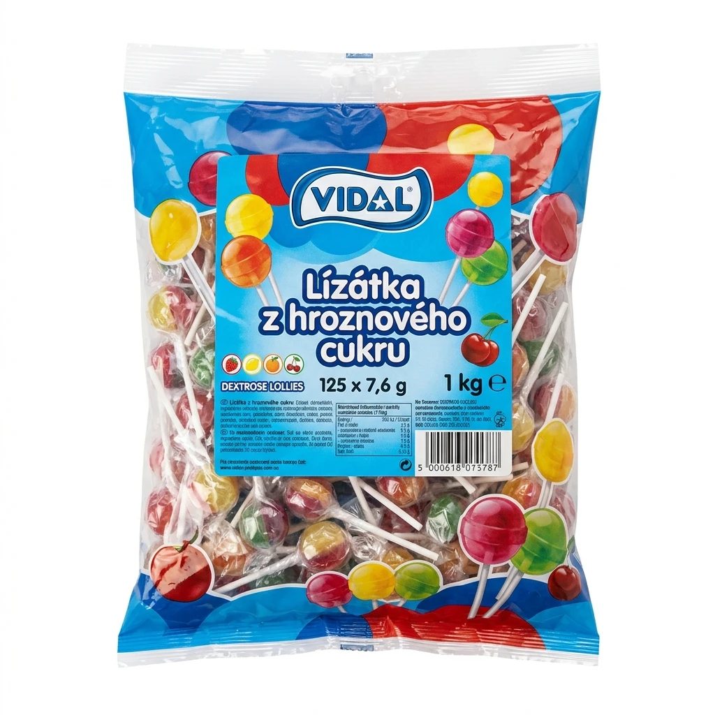 VIDAL Lízátko z hroznového cukru 125 x 7,6 g
