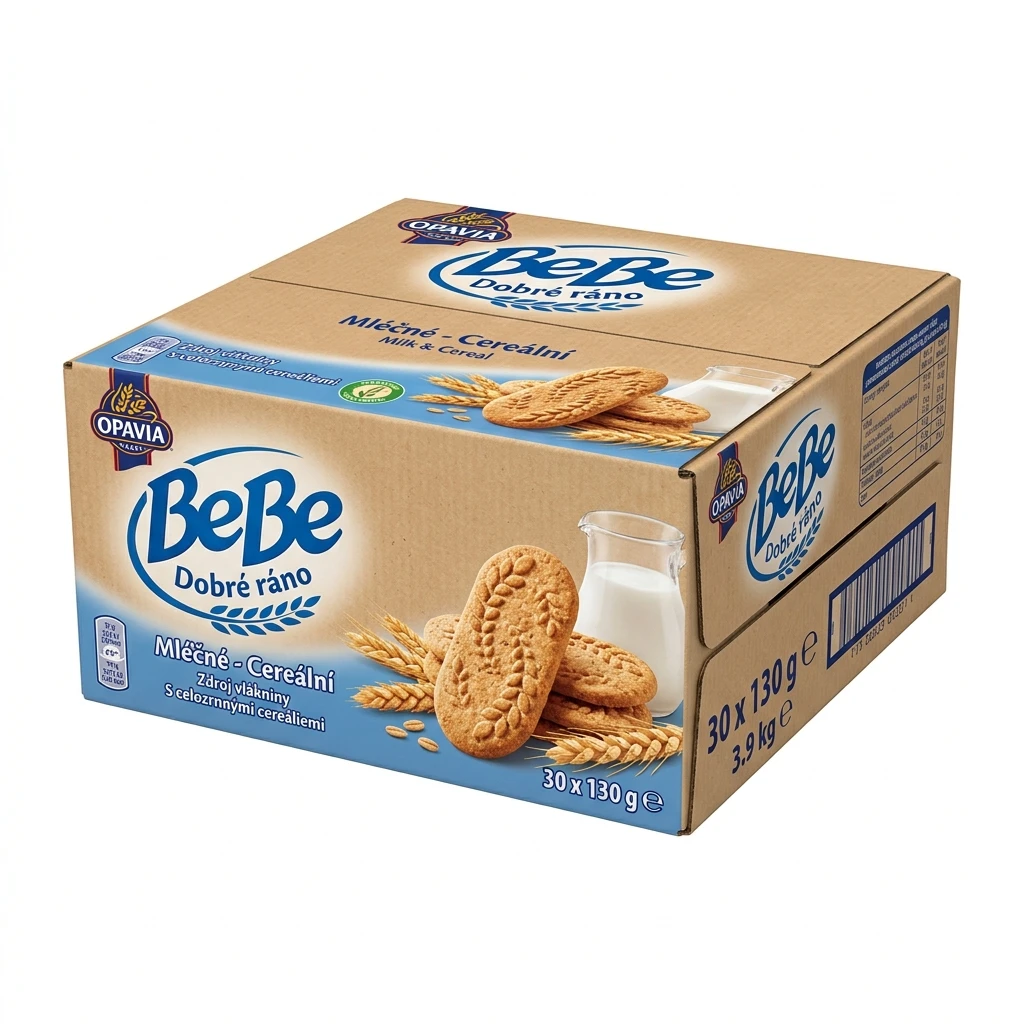 OPAVIA BeBe Sušenky mléčné cereální 30 x 130 g