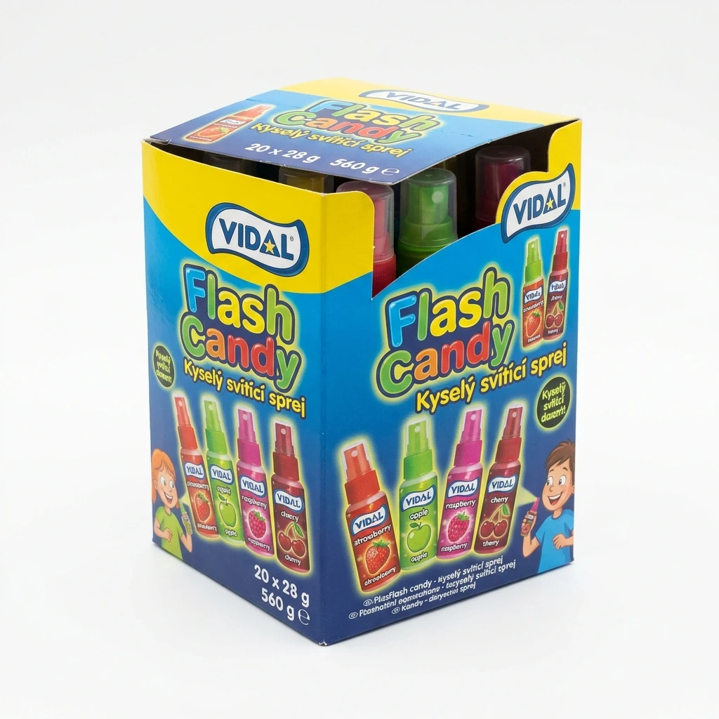 VIDAL Flash Candy Kyselý svítící sprej 20 x 28 g