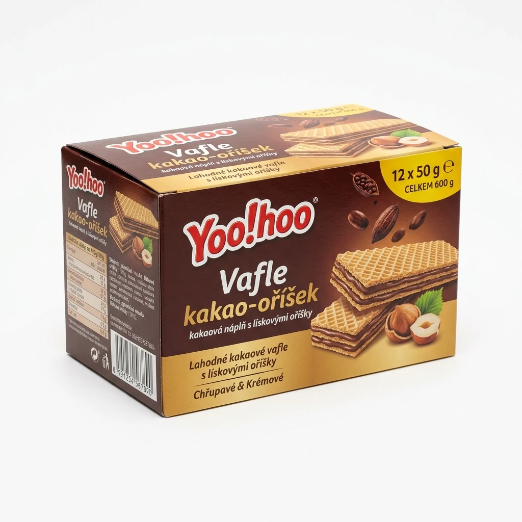 Yoo!hoo Vafle kakao-oříšek 12 x 50 g