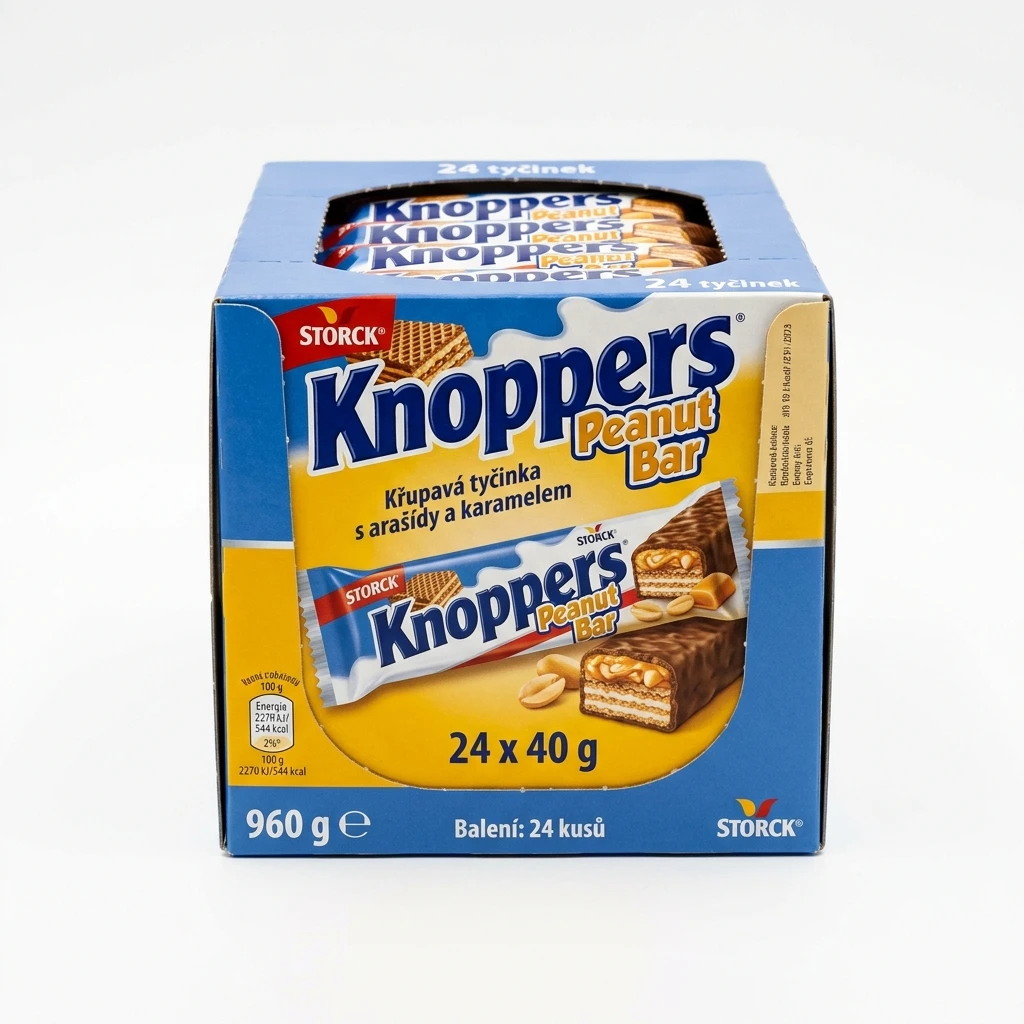 STORCK Knoppers Peanut Bar Křupavá tyčinka s arašídy a karamelem 24 x 40 g