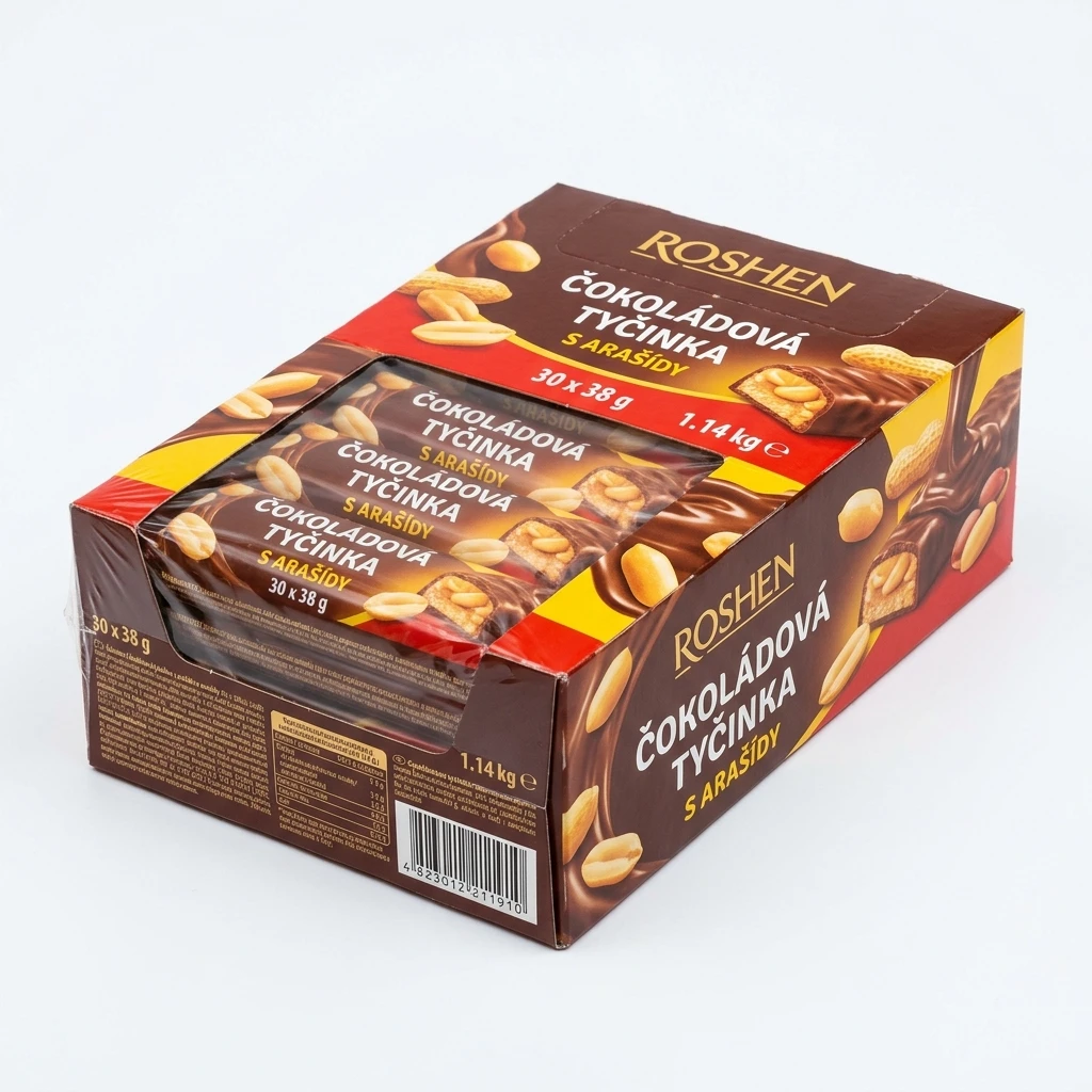 Roshen Čokoládová tyčinka s arašídy 30 x 38 g