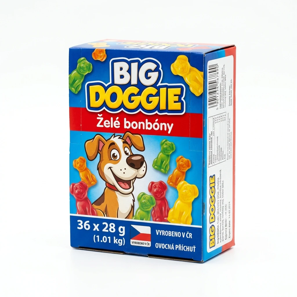 BIG DOGGIE Želé bonbóny 36 x 28 g