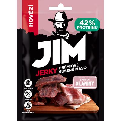 JIM Jerky hovězí slanina 30 x 23 g