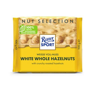 Ritter Sport Čokoláda bílá celé ořechy 100 g