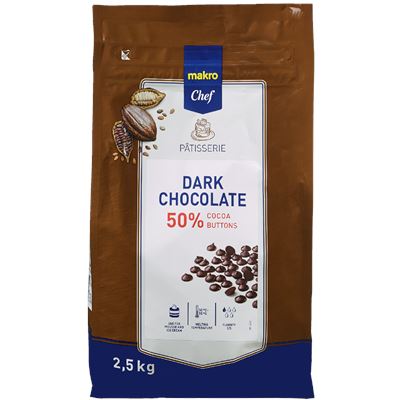 METRO Chef Čokoládové čočky hořká čokoláda 50% 2,5 kg