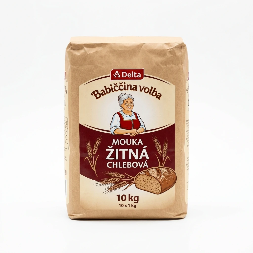 Delta Babiččina volba Mouka žitná chlebová 10 x 1 kg