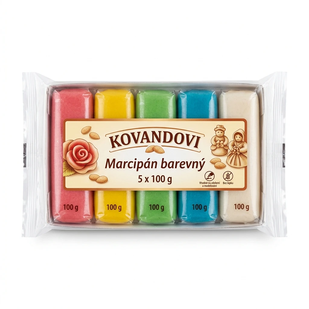 KOVANDOVI Marcipán barevný 5 x 100 g