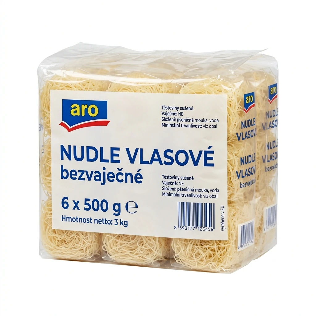 aro Nudle vlasové bezvaječné 6 x 500 g