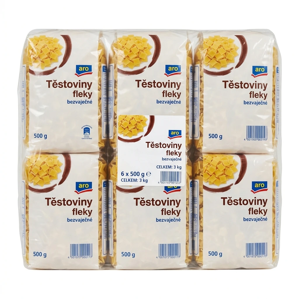 aro Těstoviny fleky bezvaječné 6 x 500 g