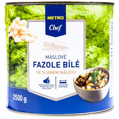METRO Chef Fazole máslové bílé ve slaném nálevu 2500 g