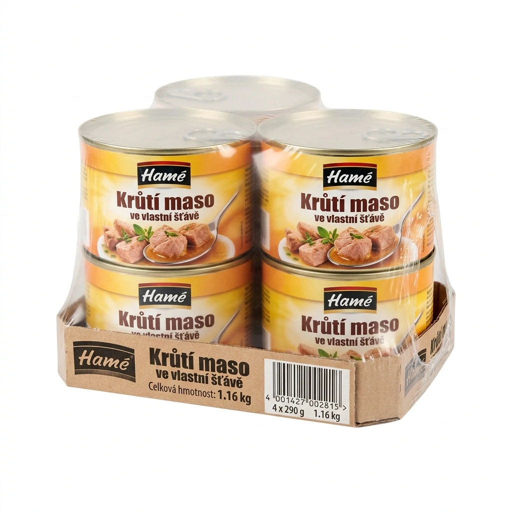 Hamé krůtí maso ve vlastní šťávě 4 x 290 g