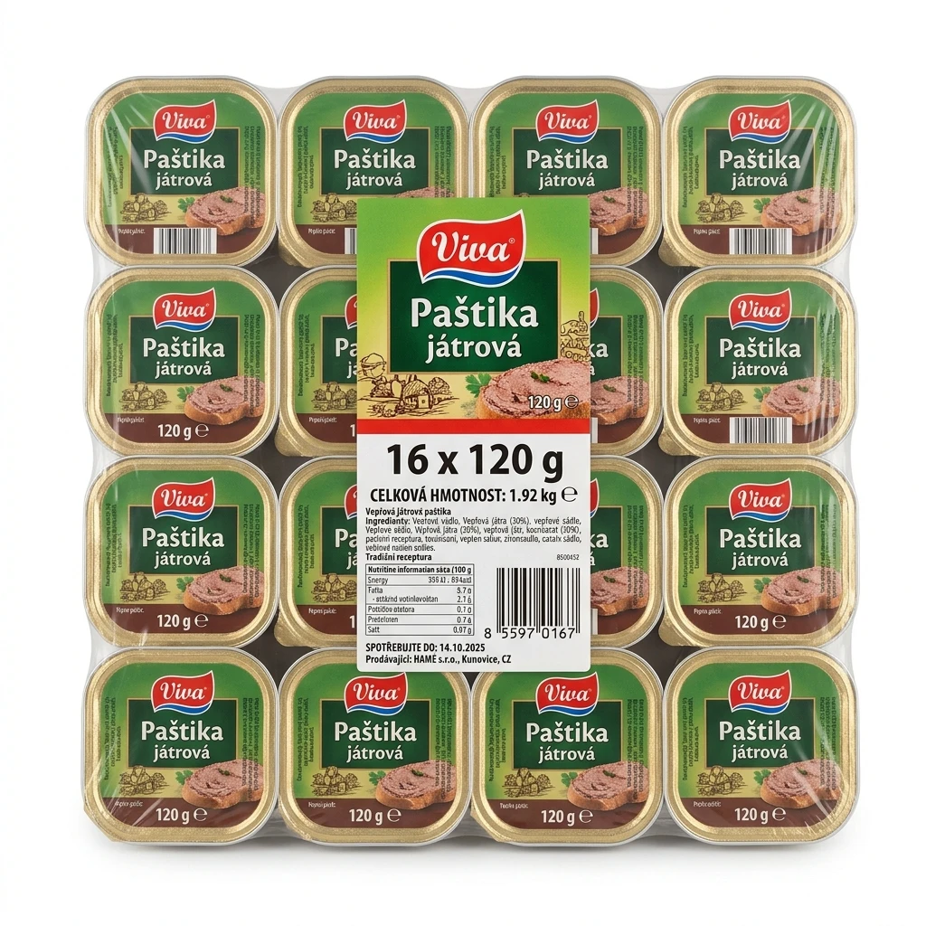 Viva Paštika játrová 16 x 120 g