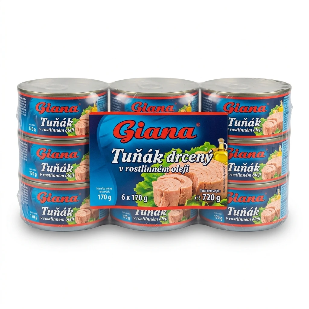 Giana Tuňák drcený v rostlinném oleji 6 x 170 g