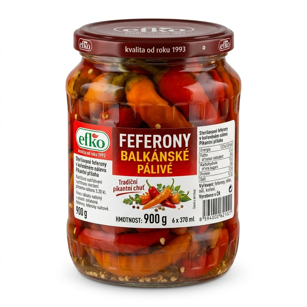 efko Feferony balkánské pálivé 6 x 370 ml