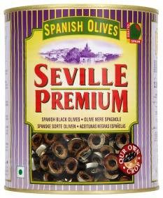 SEVILLE PREMIUM Olivy černé krájené 3 kg
