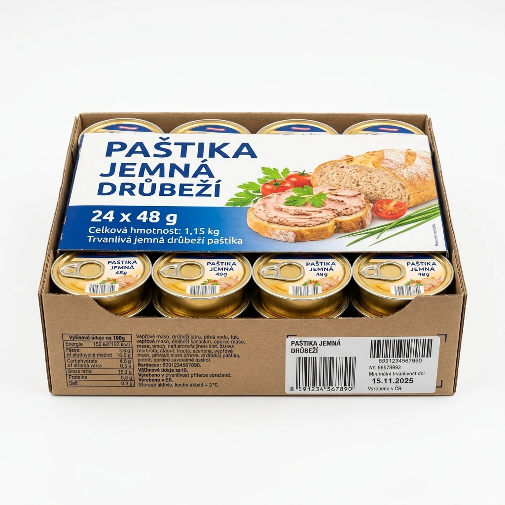 Paštika jemná drůbeží 24 x 48 g