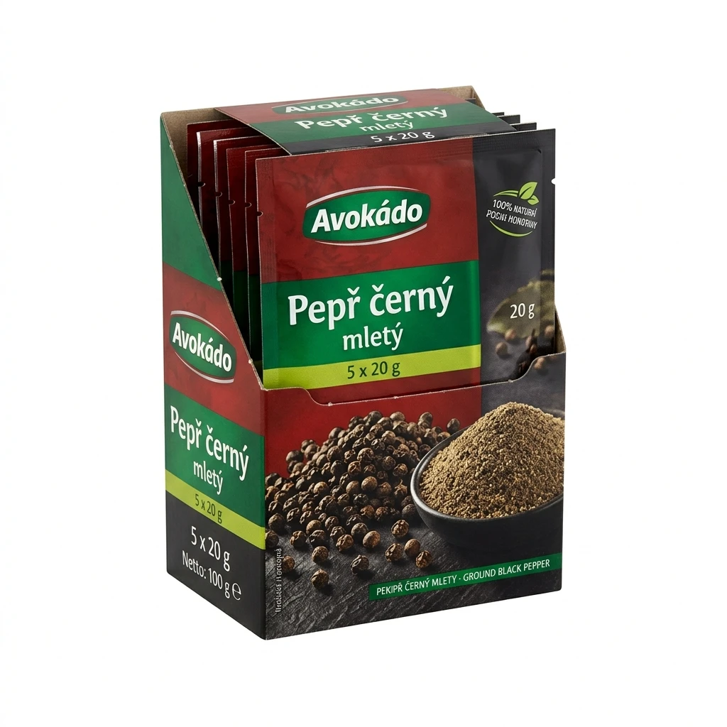 Avokádo Pepř černý mletý 5 x 20 g