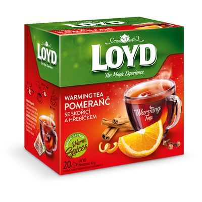 LOYD Warming Tea pomeranč se skořicí a hřebíčkem 20 x 2 g