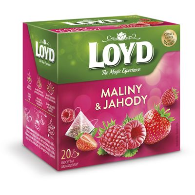 LOYD Čaj pyramida maliny a jahody 20 x 2 g