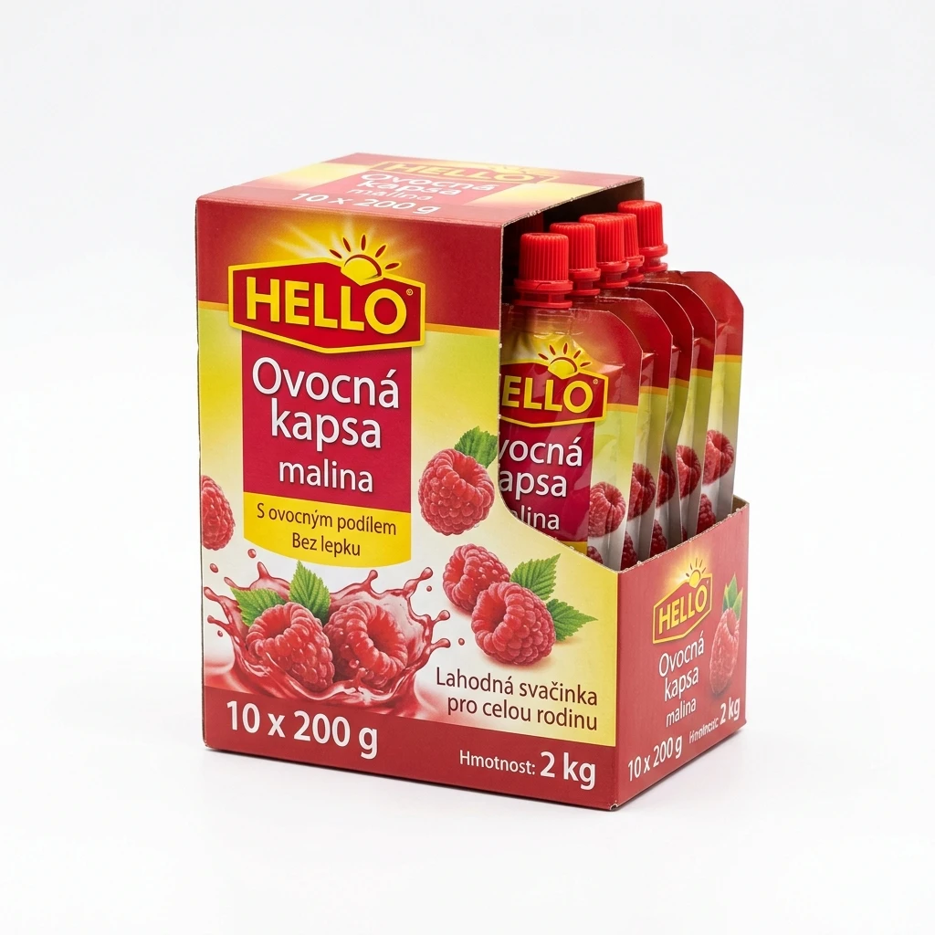 HELLO Ovocná kapsa malina 10 x 200 g