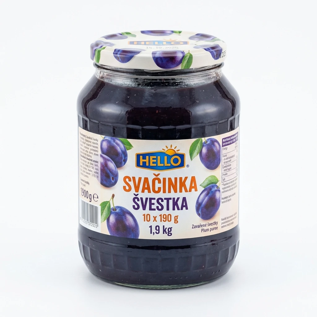 HELLO Svačinka švestka 10 x 190 g sklo
