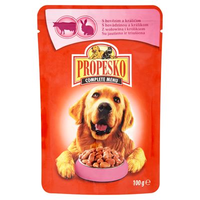 PROPESKO Kapsa hovězí a králík pro psy 24 x 100 g