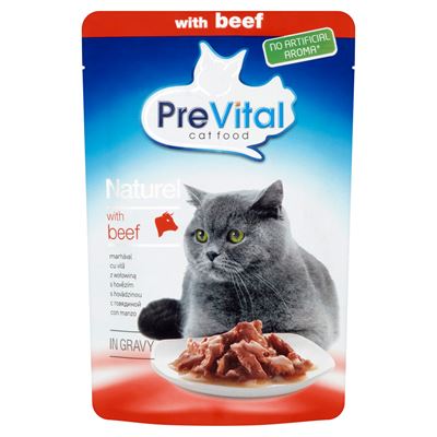 PreVital Kapsička hovězí-kuřecí-losos pro kočky 12 x 85 g