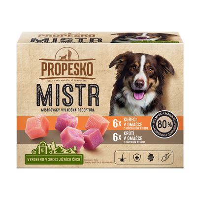 PROPESKO Mistr Kuřecí a krůtí v omáčce 12 x 85 g