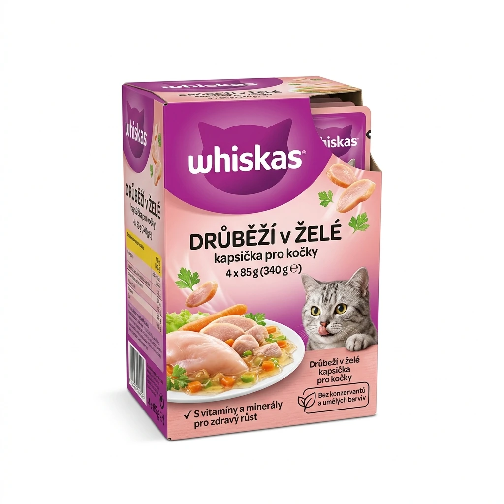whiskas Drůběží v želé kapsička pro kočky 4 x 85 g
