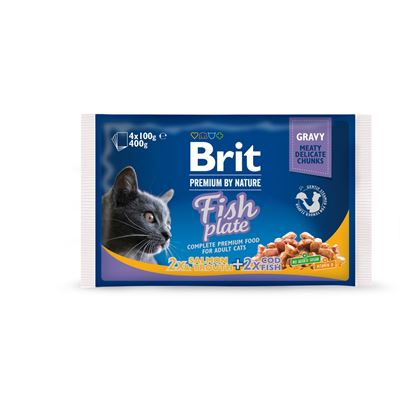 Brit Premium By Nature kapsičky pro kočky rybí 4 x 100 g
