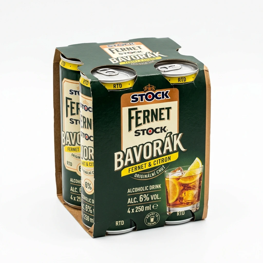 STOCK FERNET Bavorák 6 % 4 x 250 ml