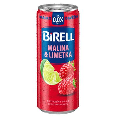 BIRELL Malina/limetka 4 x 330 ml multipack plech