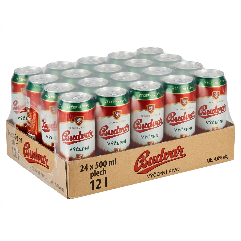 Budvar Výčepní Pivo 24 x 500 ml plech
