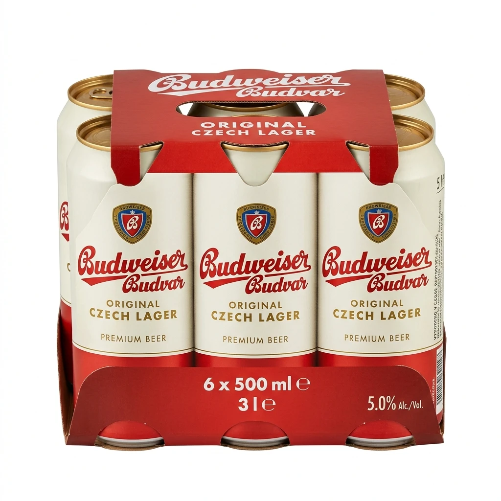 Budweiser Budvar Original Pivo 6 x 500 ml plech