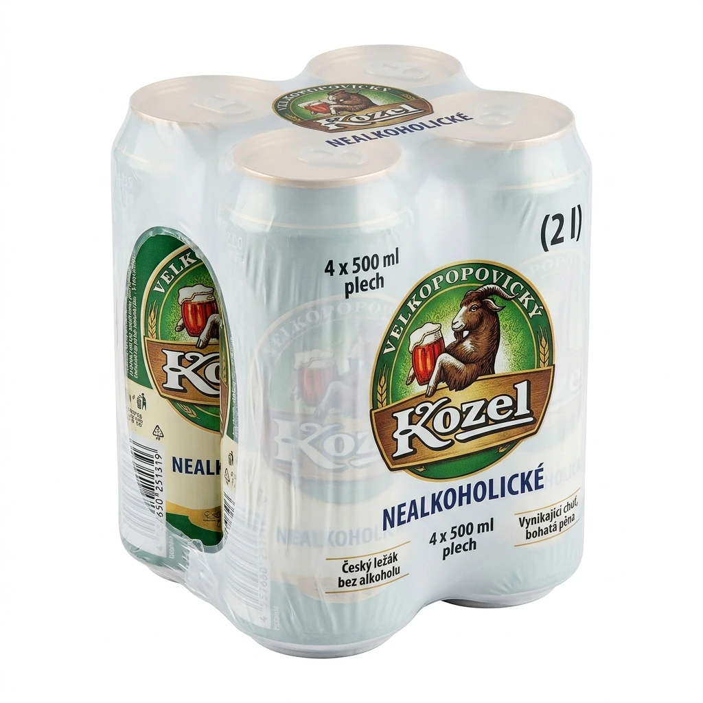 VELKOPOPOVICKÝ Kozel Pivo nealkoholické 4 x 500 ml plech