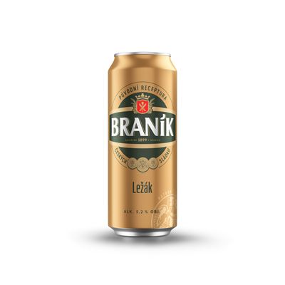 BRANÍK Světlý ležák pivo 12° 6 x 500 ml plech