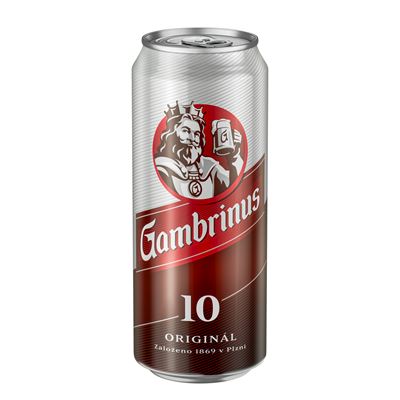 Gambrinus Original 10 pivo 6 x 500 ml plech