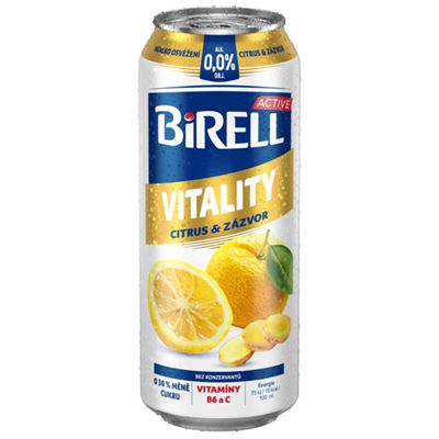 BIRELL Active Citrón zázvor 4 x 500 ml plech multipack