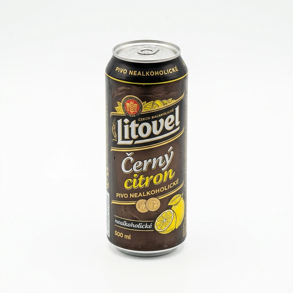 Litovel Černý citron pivo nealkoholické 24 x 500 ml plech