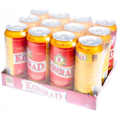Konrad Pivo ležák světlý 12° 12 x 500 ml plech