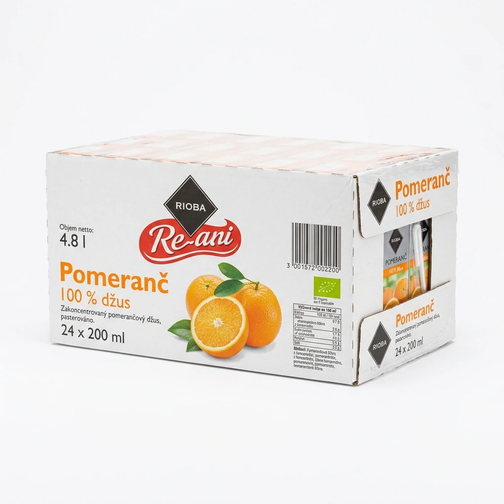 RIOBA Pomeranč 100 % džus 24 x 200 ml